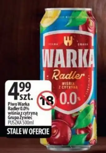 Piwo Warka Radler 0.0% wiśnia z cytryną