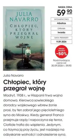 Świat Książki Chłopiec, który przegrał wojnę oferta