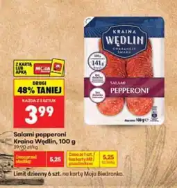 Biedronka Salami pepperoni Kraina Wędlin, 100 g oferta