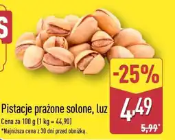 ALDI Pistacje prażone solone, luz oferta