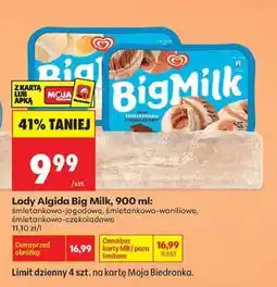 Biedronka Lody Algida Big Milk, 900 ml oferta