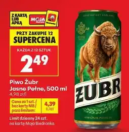 Biedronka Piwo Żubr Jasne Pełne, 500 ml oferta