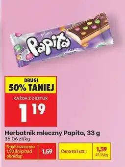 Biedronka Herbatnik mleczny Papita, 33 g oferta