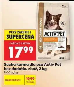 Biedronka Sucha karma dla psa Activ Pet bez dodatku zbóż, 2 kg oferta