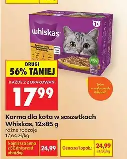 Biedronka Karma dla kota w saszetkach Whiskas , 12x85 g oferta