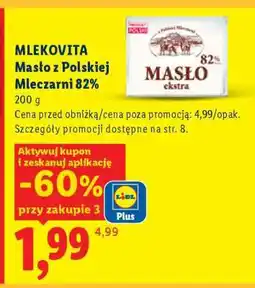Lidl MLEKOVITA Masło z polskiej mleczarni 82% oferta