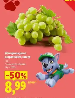 Lidl Winogrona jasne bezpestkowe, luzem oferta