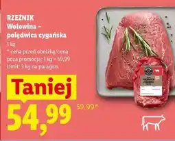 Lidl RZEŹNIK Wołowina – polędwica cygańska oferta