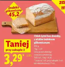 Lidl Chleb żytni bez drożdży z niskim indeksem glikemicznym oferta