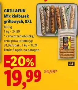 Lidl GRILL&FUN Mix kiełbasek grillowych, XXL oferta