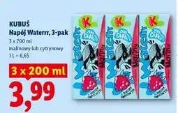 Lidl KUBUŚ Napój Waterrr, 3-pak oferta