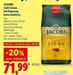 Lidl JACOBS Café Crema lub Espresso, kawa ziarnista oferta