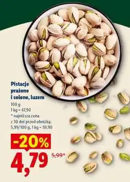 Lidl Pistacje prażone i solone, luzem oferta