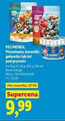 Lidl PSI PATROL Pianotwory, barwniki, galaretka lub żel pod prysznic oferta