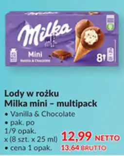 Makro Lody w rożku Milka mini oferta