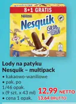 Makro Lody na patyku Nesquik - multipack oferta