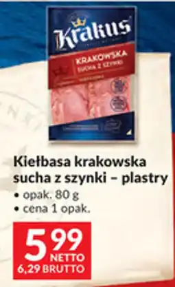 Makro Kiełbasa Krakus sucha z szynki oferta