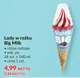 Makro Lody w rożku Big Milk oferta