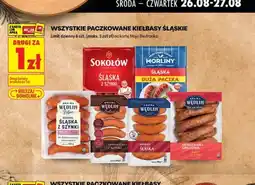 Biedronka Wszystkie paczkowane kiełbasy śląskie Kraina Wędlin, Sokołów, Morliny oferta
