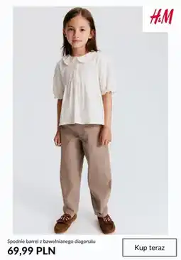 H&M Spodnie barrel z bawełnianego diagonalu H & M oferta