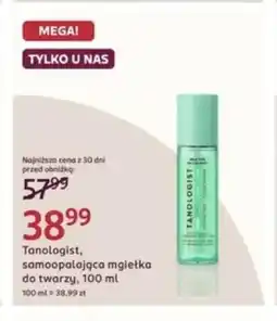 Rossmann Samoopalająca mgiełka do twarzy Tanologist oferta