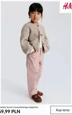 Spodnie barrel z bawełnianego diagonalu H & M