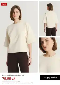 Greenpoint Kremowa bluza z rękawami 3/4 Greenpoint oferta