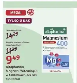 Rossmann Magnez i witaminy B w tabletkach Altapharma oferta