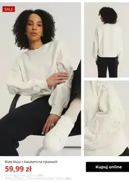 Greenpoint Biała bluza z kwiatami na rękawach Greenpoint oferta