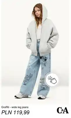 C&A Jeansy Graffiti wide leg C & A oferta