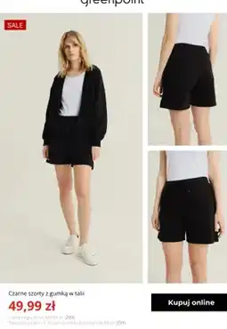 Greenpoint Czarne szorty z gumką w talii Greenpoint oferta