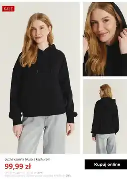 Greenpoint Luźna czarna bluza z kapturem Greenpoint oferta