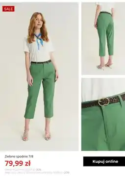 Greenpoint Zielone spodnie 7/8 Greenpoint oferta