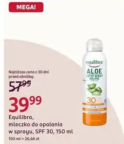 Rossmann Equilibra, mleczko do opalania w sprayu, SPF 30 oferta