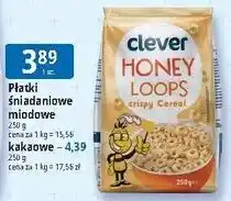 E.Leclerc Płatki śniadaniowe miodowe Clever Honey Loops oferta