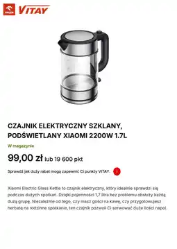 Orlen Xiaomi Electric Glass Kettle Czajnik elektryczny szklany, podświetlany 2200W oferta