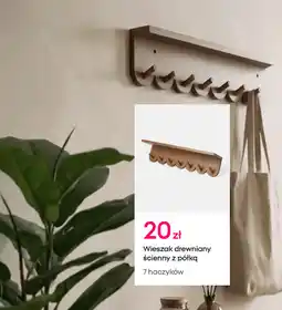 Pepco Wieszak drewniany ścienny z półką Pepco oferta