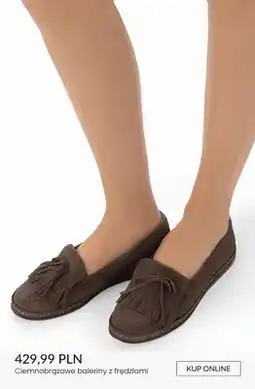 Ryłko Baleriny ciemnobrązowe z frędzlami oferta