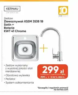 Max Elektro Zestaw zlewozmywak Kernau Kssm 3538 1B Satin + bateria Kwt 41 Chrome oferta