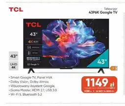 Max Elektro Telewizor Tcl 43P6K Google Tv oferta