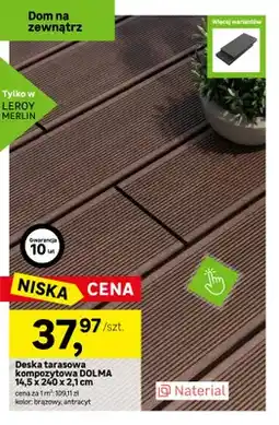 Leroy Merlin Deska tarasowa kompozytowa Dolma Naterial oferta