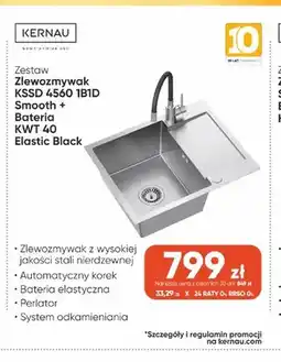 Max Elektro Zestaw zlewozmywak Kernau Kssd 4560 1B1D Smooth + bateria Kwt 40 Elastic Black oferta