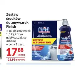 Makro Zestaw sól do zmywarek + płyn nabłyszczający Finish oferta