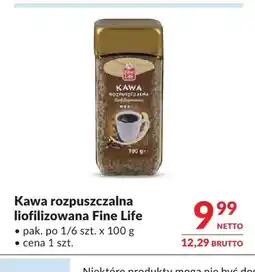 Makro Kawa rozpuszczalna liofilizowana Fine Life oferta