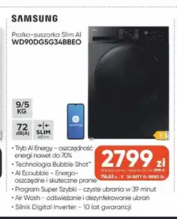 Max Elektro Pralko-suszarka Slim Ai Samsung WD90DG5G34BBEO oferta