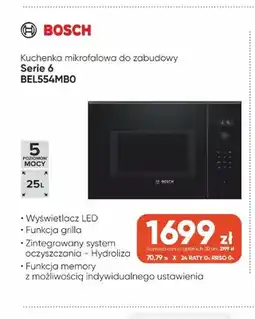 Max Elektro Kuchenka mikrofalowa do zabudowy Bosch Serie 6 BEL554MB0 oferta