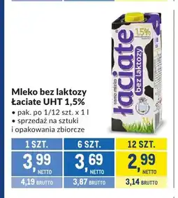Makro Mleko UHT bez laktozy Łaciate 1,5% oferta