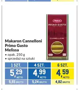 Makro Makaron cannelloni Primo Gusto Melissa oferta