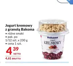 Makro Jogurt kremowy z granolą Bakoma oferta