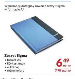 Makro Zeszyt Sigma A5 80 kartek w kratkę oferta